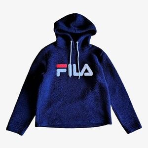 navy FILA sherpa hoodie